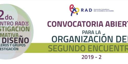 Convocatoria para organizadores 2º Encuentro RAD de Investigación Formativa en Diseño - 2019