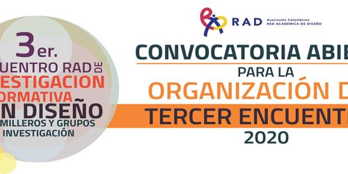Convocatoria para organizadores 3º Encuentro RAD de Investigación Formativa en Diseño - 2020
