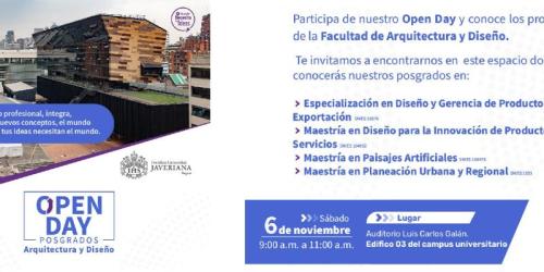 Open Day posgrados Arquitectura y Diseño - PUJ Bogotá